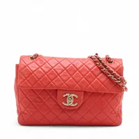 シャネル デカマトラッセ ラムスキン シングルフラップ ダブルチェーン