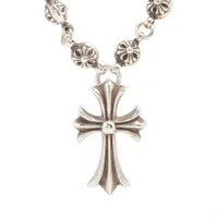 ノーブランド品　スモールクロスペンダント　ネックレス　ボールチェーン60cm BFF ブランド ボールチェーン ネックレス メンズ 幅5mm シンプル