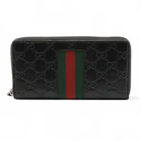グッチ マイクログッチシマ レザー ラウンドジップウォレット ブラック グッチシマ グッチ財布 GUCCI ラウンドファスナー長財布 メンズ