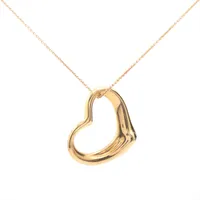 K24 オープンハート&K18ネックレス　au750 Tiffany＆Co ティファニー K18 オープンハート ネックレス