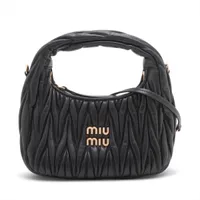 ミュウミュウ ハンドバッグ ショルダーバッグ カナパ 黒 2way ミュウ ミュウ(Miu Miu)ミュウ ミュウ 2wayショルダーバッグ
