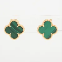 ヴァンクリーフ＆アーペル ヴィンテージ アルハンブラ イヤリング オニキス Van Cleef ＆ Arpels】ヴァンクリーフ&アーペル『K18YG