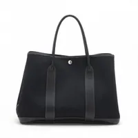エルメス ガーデンパーティ36 PM トワルオフィシエxネゴンダ ブラック シルバー金具 □M:2009年