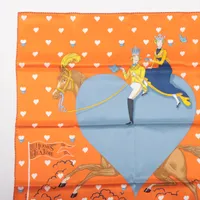 エルメス　HERMES スカーフ　カレ70　Tea Time　オレンジ　no33 エルメス HERMES スカーフ カレ70 Tea Time オレンジ no33