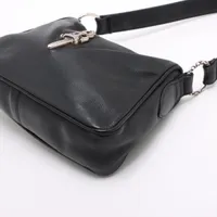 Chrome Hearts Shoulder bag Leather & 925 Black × Silver chicken