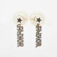 ディオール　クレール ディー リュヌ ピアス　CDロゴ　ラインストーン　両耳用 Christian Dior(クリスチャンディオール) Clair D Lune CDロゴ