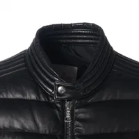 Moncler AMIOT 17 years Leather Down jacket 3 Men's Black