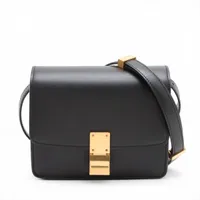 セリーヌ トリオ レザー ショルダーバッグ ブラック A2871884