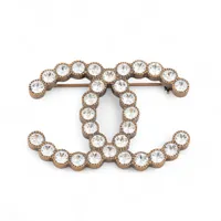 ディオール CDロゴ 蜂 ブローチ GP×カラーストーン ゴールド