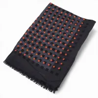 エルメス レクタングル ストール カシミヤ×シルク ネイビー Et