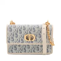 クリスチャンディオール オブリーク カロ キャンバスxレザー チェーン