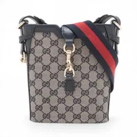グッチ GG キャンバス レザー ショルダーバッグ 専用GUCCI グッチ ショルダーバッグ GGキャンバス×レザー ブラウン