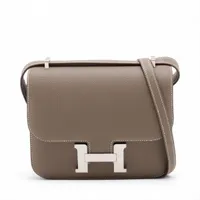 エルメス コンスタンス3 ミニ18 ミロワール ヴォーエプソン エトゥープ シルバー金具 K:2025年 ミラー付き