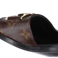 LOUIS VUITTON ⭐️ブラック レザー サンダル22.5〜23㎝ 厚底 リアルレザー サンダル スリッポン XZ2040【MASONPRINCE