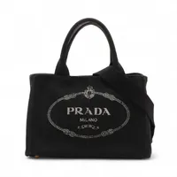 プラダ カナパ グロメット デニム×キャンバス 2WAYハンドバッグ