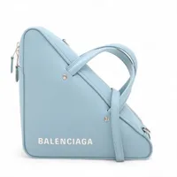 【美品】バレンシアガ　ショルダーバッグ　2way　Bロゴ　クロコ　レザー　ブルー バレンシアガ Bロゴ レザー ショルダーバッグ ブラック 592898
