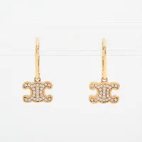 プラダ ピアス(両耳用) メタル×ラインストーン シルバー