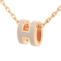 エルメス トゥールビヨン ネックレス GP×シルク オレンジ