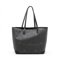 良品 フォレルパージュ レザー PVC 総柄 トートバッグ バッグ ハンドバッグ フォレルパージュ PVCxレザー トートバッグ グレー A3930734｜中古