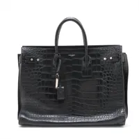 サンローラン ART607738 クロコ型押し マネークリップ ブラック