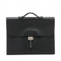 ♪Ｋ♪  HERMES エルメス ブリーフバック キャンパス地 ベージュ系 ♪K♪ HERMES エルメス ブリーフバック キャンパス地 ベージュ