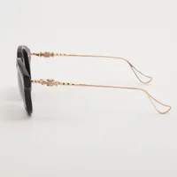 クロムハーツ サングラス プラスチック ブラック×ゴールド JENNA SE