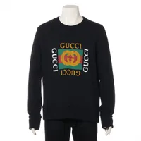 グッチ コットン スウェット メンズ ブラック GHOST LIFE IS