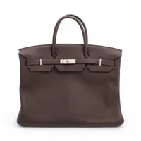 エルメス バーキン40 ルトゥルネ トゴ ショコラ シルバー金具 Z:2021年