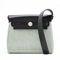 エルメス エールバッグジップ ミニ トワルアッシュxヴァッシュハンター ブラック シルバー金具 W:2024年