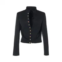 セリーヌ コットン×ポリエステル ノーカラージャケット 34 レディース