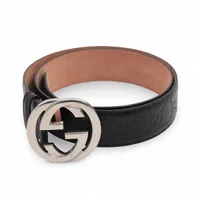 グッチ 525040 GGスプリーム ベルト PVC×レザー ブラウン