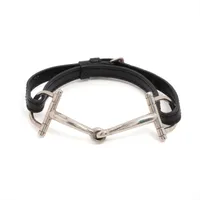 エルメス ホースビット ブレスレット 925 19.1g ブラック A3937574