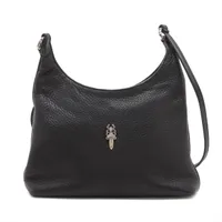 クロムハーツ ショルダーバッグ レザー ブラック×シルバー VIV