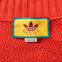 Gucci x Adidas Linen Knit jacket M Ladies' Red 693833 | eBay
