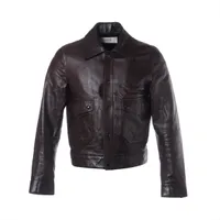 セリーヌ 20SS ラム レザージャケット 44 メンズ ブラウン