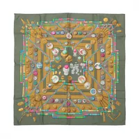 新品 未使用 エルメス シルク スカーフ カレ 40 REGINA 女王陛下 エルメスHERMES カレ90 REGINA 女王陛下 スカーフ 黄色他 (K