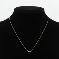 ティファニー Tスマイル ミニ ダイヤ ネックレス 750(PG) 2.0g