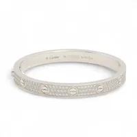 カルティエ ラブ パヴェ ダイヤ ブレスレット 750(WG) 45.0g 16