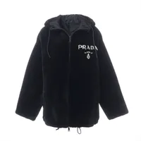 プラダ レザー レザージャケット 42 レディース ブラック