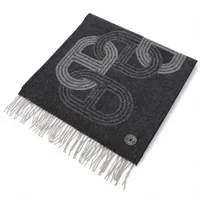 エルメス セリエ マフラー カシミヤ グレー 汚れ ツレ タグとれかけ 24