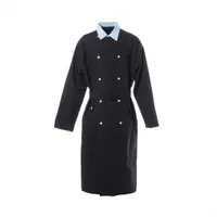 プラダ 22年 ラムスキン トレンチコート 48 メンズ グレー