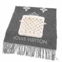 ヴィトン マサイチェック ストール コットン オレンジ×ネイビー