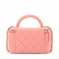 シャネル マトラッセ バニティバッグ チェーンショルダー ラムスキンAP2199 CHANEL（シャネル） マトラッセ チェーン バニティ AP2199 ピンク