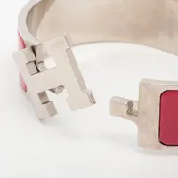 エルメス Hバングル クリッククラックGM バングル GP レッド×シルバー