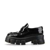 近年モデル 美品✨プラダ ブラッシュドレザー トライアングルロゴ ラウンドジップ プラダ トライアングルロゴ ブラッシュドレザー ローファー 37