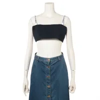 希少 クリスチャンディオール ジッパーキャミソール プードル ブルー USA8 Christian Dior キャミソール