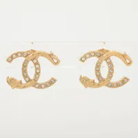 シャネル ココマーク A23C ピアス(両耳用) GP×ラインストーン