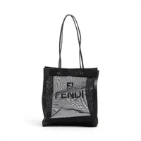 フェンディ ズッカ PVC×レザー トートバッグ ブラウン 8BH185