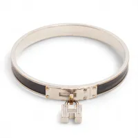 【最終値下】【美品】【箱、ショッパー付属】HERMES ホースバングル　シルバー エルメス シュバルホース バングル GP シルバー AP099862｜中古