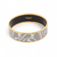 エルメス エマイユGM バングル GP グレー×ゴールド AP129008｜中古